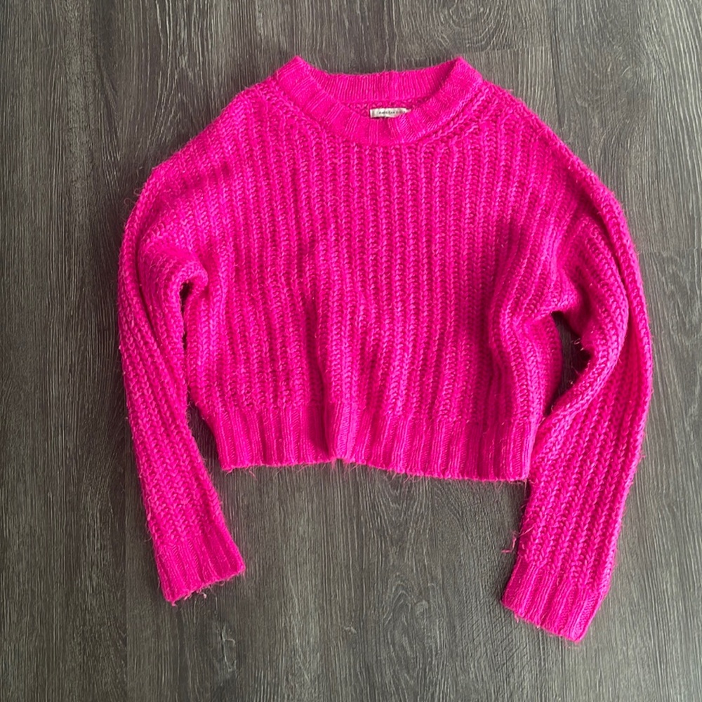 Hot pink cropped sweater